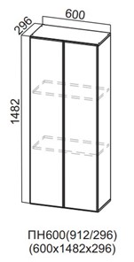 Шкаф-пенал настенный Вельвет, ПН600(912/296) в Тюмени