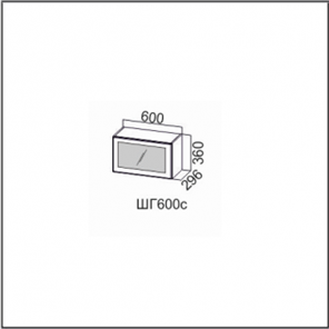 Кухонный навесной шкаф Вектор, ШГ600c/360, МДФ в Тюмени - предосмотр