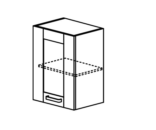 Кухонный шкаф Квадро настенный однодверный с полкой со вставкой из стекла 718*600*320 мм в Тюмени - изображение