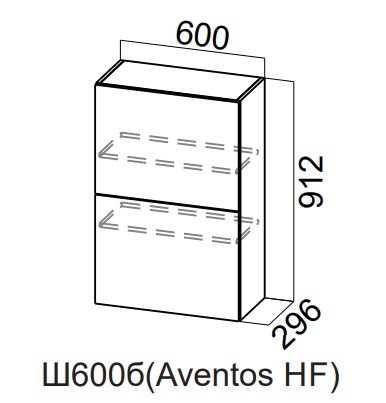 Шкаф навесной на кухню Модерн New барный, Ш600б(Aventos HF)/912, МДФ в Тюмени - изображение