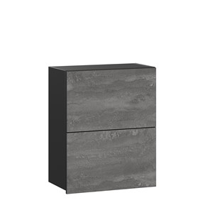 Шкаф настенный Паола  ЛД 590.970.000.087 600 (Черный/Камень железный) в Тюмени - предосмотр