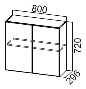 Шкаф навесной на кухню Стайл, Ш800/720, МДФ в Ишиме