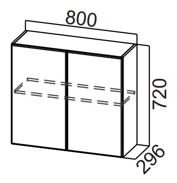 Шкаф навесной на кухню Стайл, Ш800/720, МДФ в Заводоуковске - изображение