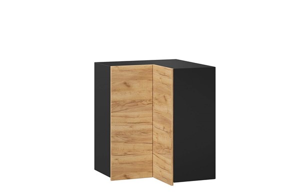 Шкаф кухонный угловой Шервуд, ЛД 281.500.000.042, дуб золотой/черный в Тюмени - изображение