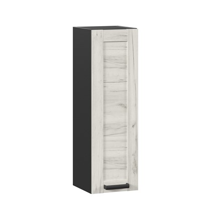 Навесной шкаф 300 высокий Винченца ЛД 234.410.000.081, Чёрный/Дуб Крафт белый в Тюмени - изображение