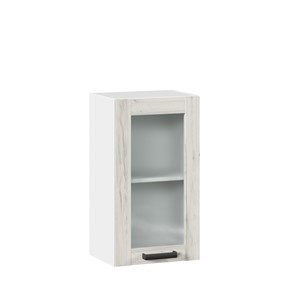 Настенный шкаф 400 со стеклом Винченца ЛД 234.320.000.028, Белый/Дуб Крафт белый в Ишиме