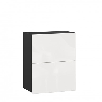 Кухонный шкаф 600 горизонтальный Шервуд, ЛД 281.970.000.085, черный/белый глянец в Заводоуковске - изображение