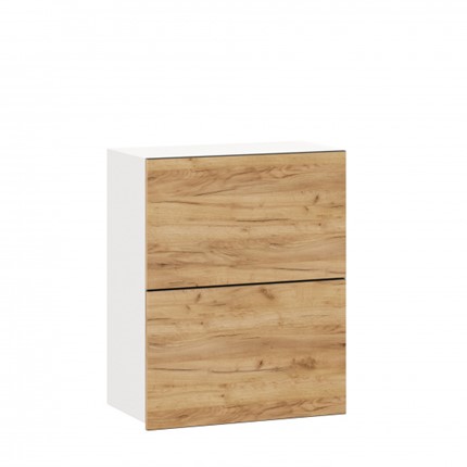 Кухонный навесной шкаф 600 горизонтальный Шервуд, ЛД 281.970.000.134, белый/дуб золотой в Заводоуковске - изображение