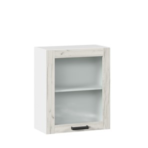 Шкаф настенный 600 со стеклом Винченца ЛД 234.350.000.031, Белый/Дуб Крафт белый в Ишиме