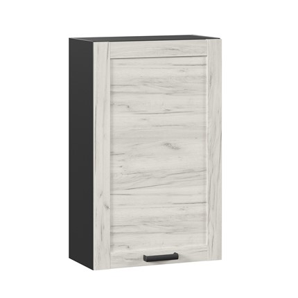 Кухонный навесной шкаф 600 высокий Винченца ЛД 234.450.000.085, Чёрный/Дуб Крафт белый в Тюмени - изображение