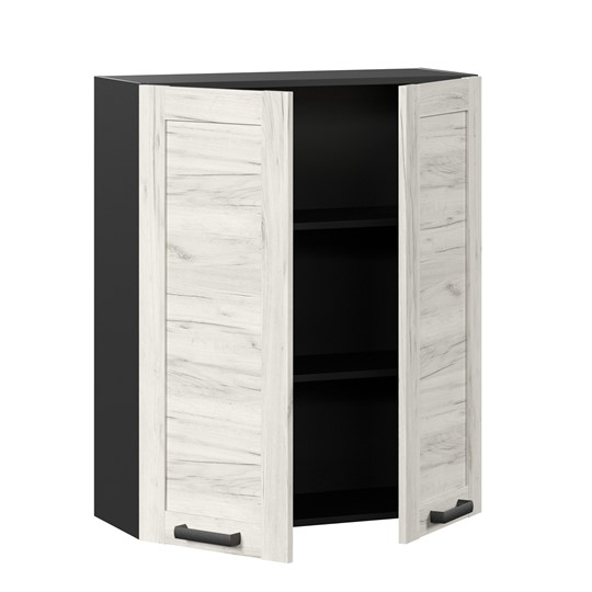 Навесной кухонный шкаф 800 высокий Винченца ЛД 234.460.000.086, Чёрный/Дуб Крафт белый в Тюмени - изображение 1