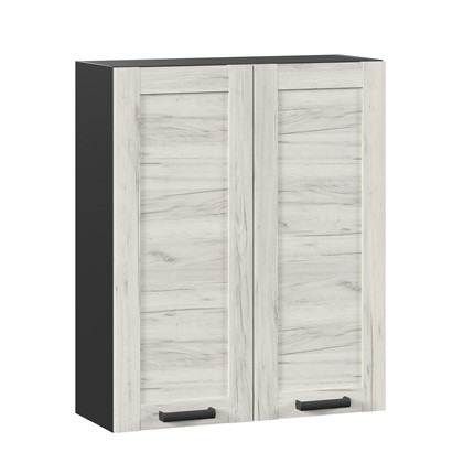 Навесной кухонный шкаф 800 высокий Винченца ЛД 234.460.000.086, Чёрный/Дуб Крафт белый в Тюмени - изображение