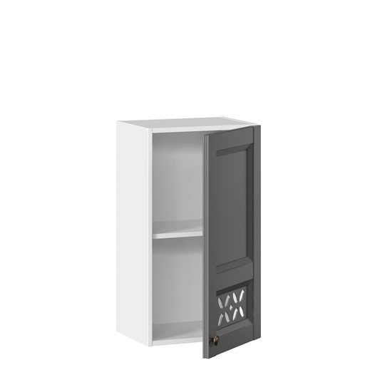Шкаф настенный Амели-3 400 ЛД 299.320.000.023, Белый/Оникс серый в Тюмени - изображение 1