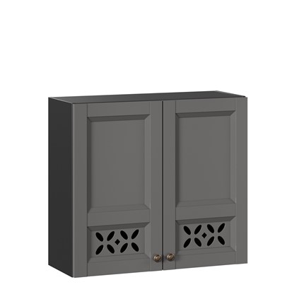 Навесной шкаф Амели-3 800 ЛД 299.360.000.035, Черный/Оникс серый в Заводоуковске - изображение