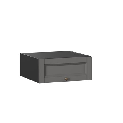 Настенный шкаф Амели-3 антресоль 600 ЛД 299.300.000.020, Черный/Оникс серый в Заводоуковске - изображение
