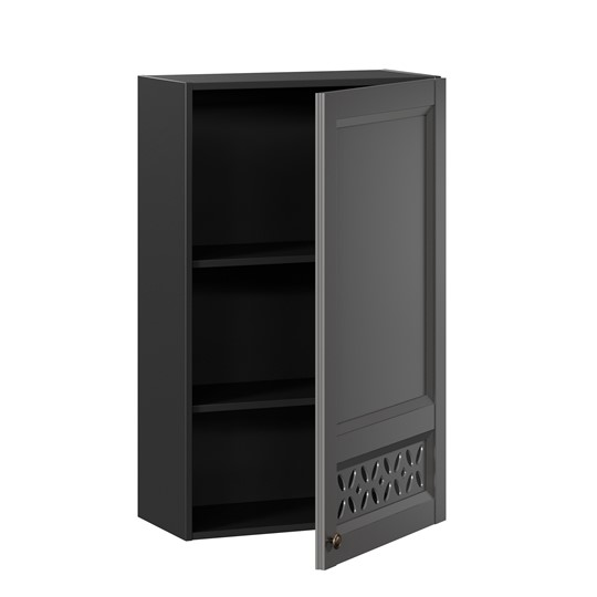 Настенный шкаф Амели-3 высокий 600 ЛД 299.450.000.047, Черный/Оникс серый в Заводоуковске - изображение 1