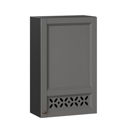 Настенный шкаф Амели-3 высокий 600 ЛД 299.450.000.047, Черный/Оникс серый в Тюмени - изображение