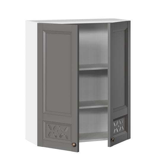 Кухонный навесной шкаф Амели-3 высокий 800 ЛД 299.460.000.049, Белый/Оникс серый в Заводоуковске - изображение 1