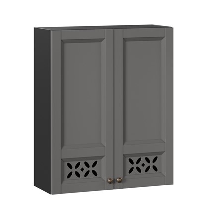 Шкаф навесной Амели-3 высокий 800 ЛД 299.460.000.051, Черный/Оникс серый в Заводоуковске - изображение