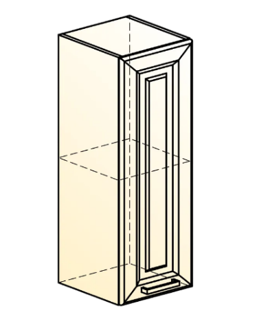 Навесной кухонный шкаф Атланта L200 H720 (1 дв. гл.) эмаль (белый/белый глянец патина золото) в Заводоуковске - изображение 1