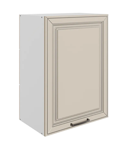 Кухонный шкаф Атланта L500 Н720 (1 дв. гл.) эмаль (белый/сливки патина платина) в Тюмени