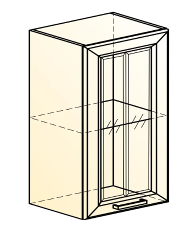 Кухонный навесной шкаф Атланта L500 Н720 (1 дв. рам.) эмаль (белый/белый глянец патина золото) в Тюмени - изображение 1