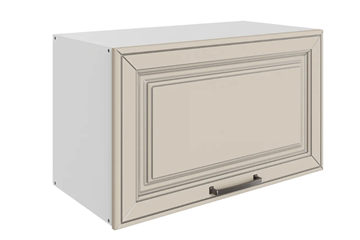 Кухонный шкаф Атланта L600 Н360 (1 дв. гл.) эмаль (белый/сливки патина платина) в Тюмени