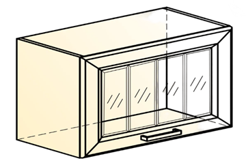 Кухонный шкаф Атланта L600 Н360 (1 дв. рам.) эмаль (белый/белый глянец патина золото) в Заводоуковске - предосмотр 1