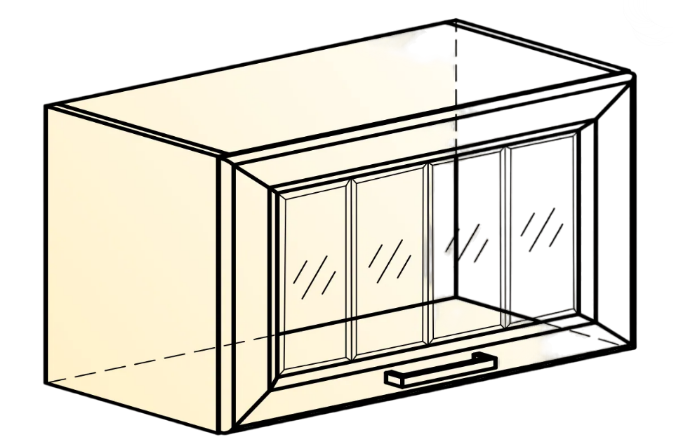 Кухонный шкаф Атланта L600 Н360 (1 дв. рам.) эмаль (белый/белый глянец патина золото) в Тюмени - изображение 1