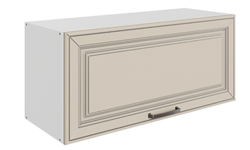 Навесной шкаф Атланта L800 Н360 (1 дв. гл.) эмаль (белый/сливки патина платина) в Тюмени