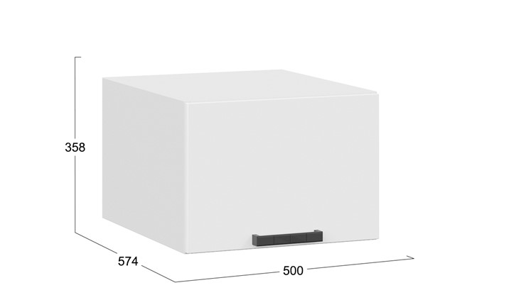 Шкаф на кухню Детройт исп. 2 1В5ГП (Белый/Белый глянец) в Тюмени - изображение 2