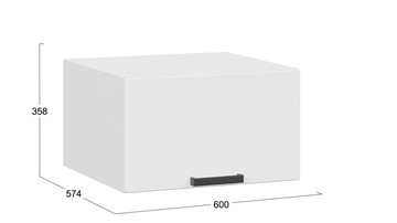 Шкаф настенный Детройт исп. 2 1В6ГП (Белый/Белый глянец) в Тюмени - предосмотр 2