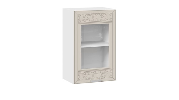 Кухонный навесной шкаф Долорес 1В45С (Белый/Крем) в Тюмени - изображение