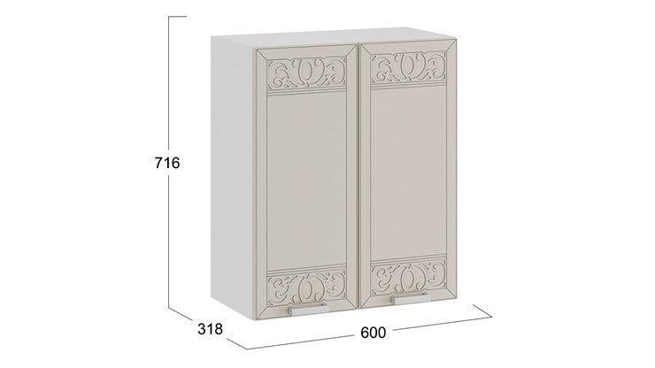Навесной шкаф Долорес 1В6 (Белый/Крем) в Тюмени - изображение 2