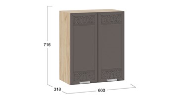 Кухонный навесной шкаф Долорес 1В6 (Дуб крафт золотой/Муссон) в Тюмени - предосмотр 1