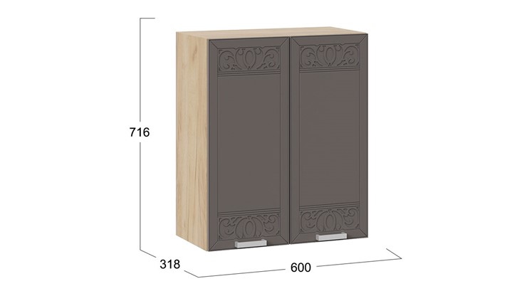 Кухонный навесной шкаф Долорес 1В6 (Дуб крафт золотой/Муссон) в Тюмени - изображение 1