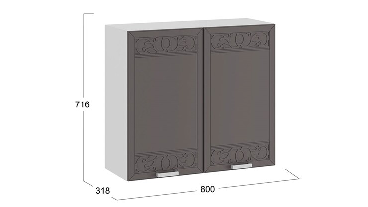 Настенный шкаф Долорес 1В8 (Белый/Муссон) в Тюмени - изображение 2