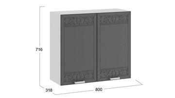 Кухонный навесной шкаф Долорес 1В8 (Белый/Титан) в Тюмени - предосмотр 2