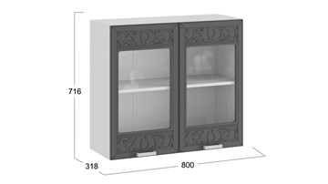 Навесной кухонный шкаф Долорес 1В8С (Белый/Титан) в Тюмени - предосмотр 2