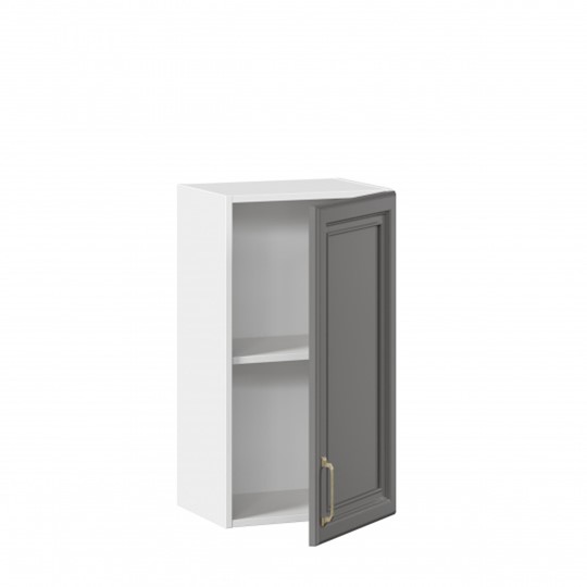 Кухонный навесной шкаф Джелатто 400 ЛД 241.320.000.101, Белый/Оникс серый в Тюмени - изображение 1