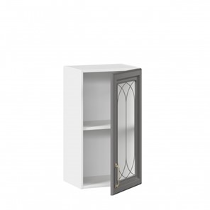 Настенный шкаф Джелатто 400 со стеклом ЛД 241.320.000.102, Белый/Оникс серый в Тюмени - предосмотр 1