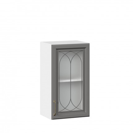 Настенный шкаф Джелатто 400 со стеклом ЛД 241.320.000.102, Белый/Оникс серый в Тюмени - изображение
