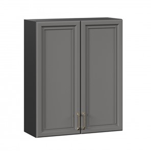 Кухонный навесной шкаф Джелатто 800 высокий ЛД 241.460.000.155, Черный/Оникс серый в Тюмени
