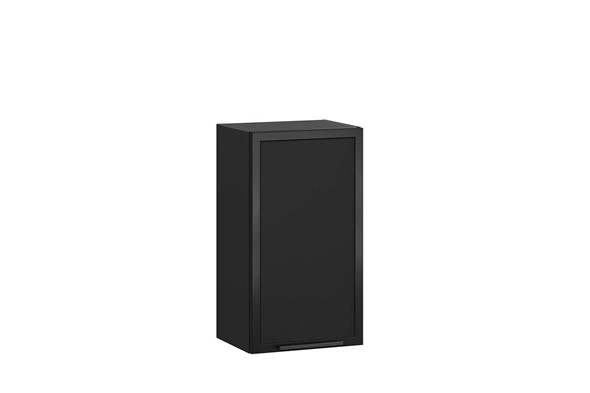 Шкаф настенный Герда 400 со вставкой 279.320.000.090 (Чёрный/Чёрный) в Заводоуковске - изображение