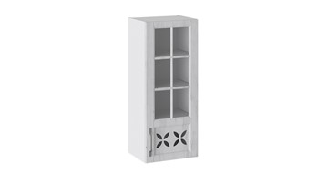 Навесной шкаф Прованс (Белый глянец/Санторини светлый) cо стеклом правый В_96-40_1ДРДс(R) в Ишиме