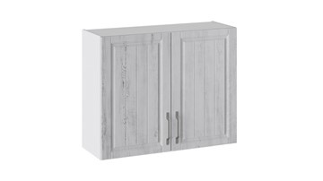 Навесной кухонный шкаф Прованс (Белый глянец/Санторини светлый) В_72-90_2ДР в Тюмени
