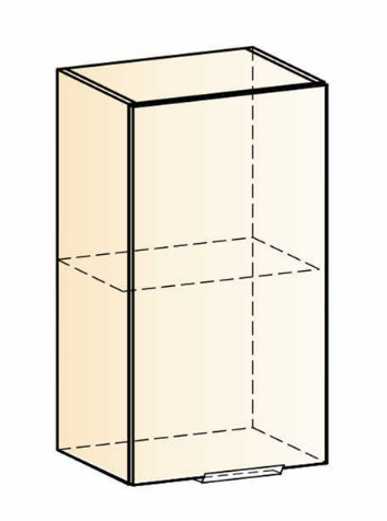 Кухонный навесной шкаф Стоун L400 Н720 (1 дв. гл.) (белый/джелато софттач) в Тюмени - изображение 1