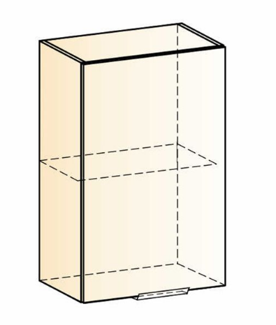 Шкаф настенный Стоун L450 Н720 (1 дв. гл.) (белый/джелато софттач) в Тюмени - изображение 1