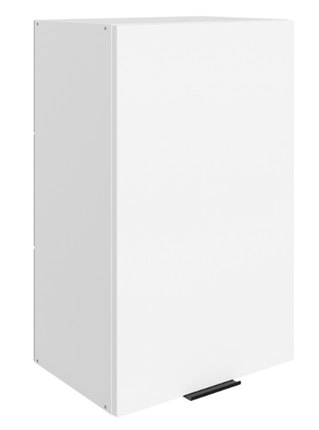 Шкаф настенный Стоун L450 Н720 (1 дв. гл.) (белый/джелато софттач) в Тюмени - изображение