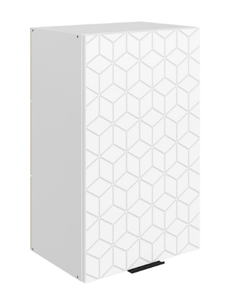 Навесной кухонный шкаф Стоун L450 Н720 (1 дв. гл.) с фрезировкой (белый/джелато софттач) в Заводоуковске